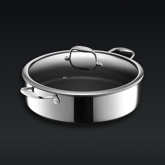 Hybrid Deep Sauté Pan/Chicken Fryer with Lid, 7-Qt