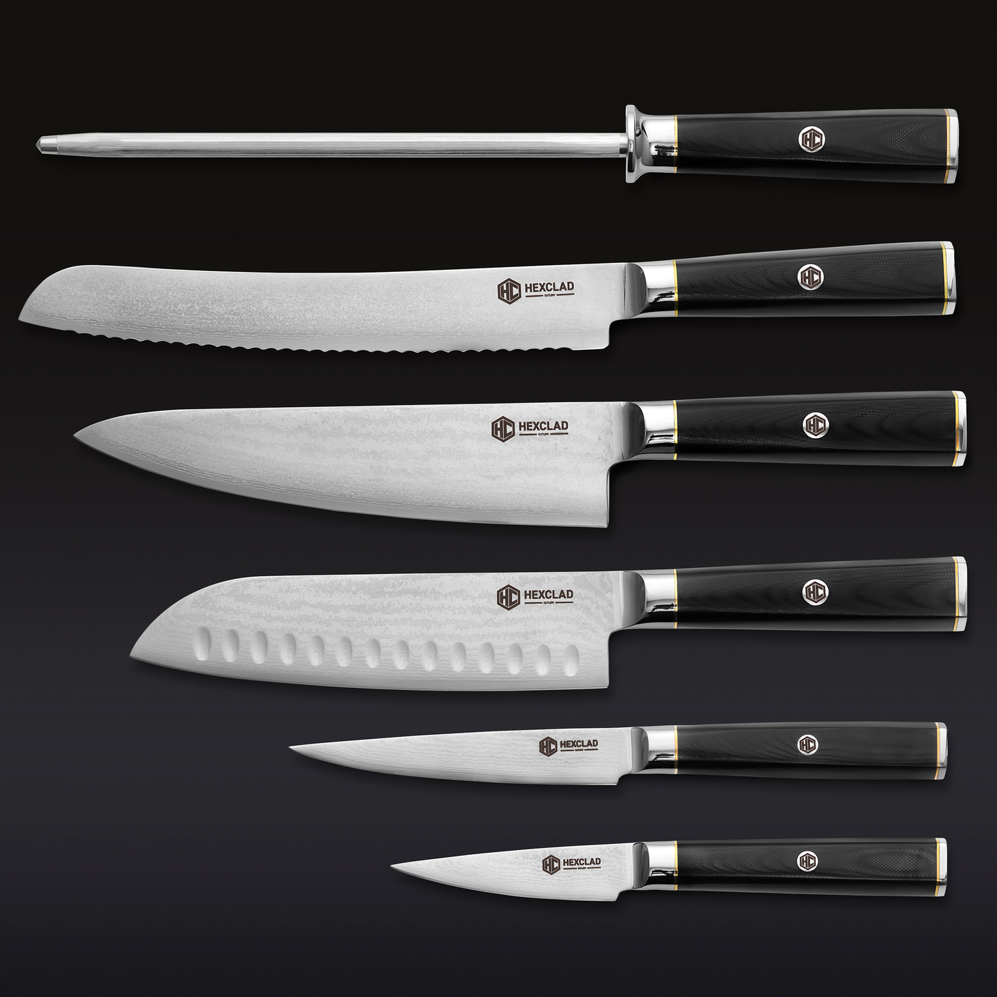 Master Series Damascus Steel Knife Set, 6-pc